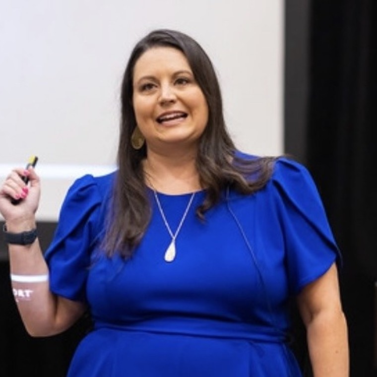 Christina Deibler presenting to students